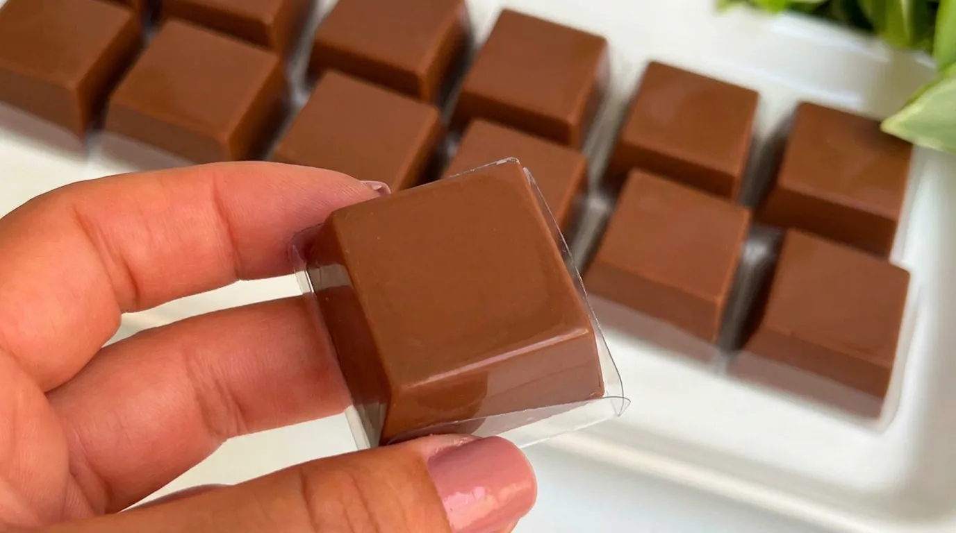 Mesmo bombom de chocolate sem a mini flor de açúcar